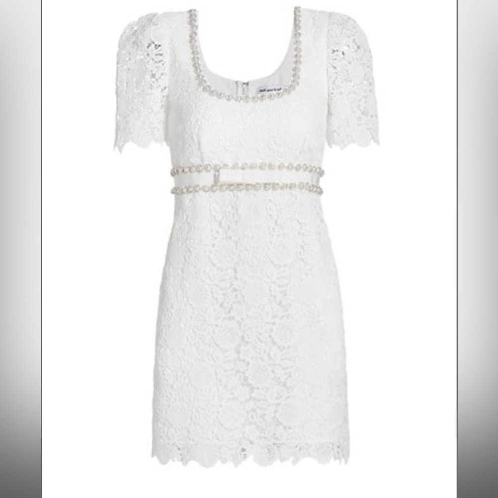 White lace Self Portrait dress